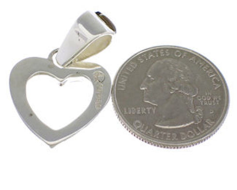 Multicolor Inlay Heart Southwestern Silver Pendant PX28794